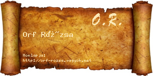 Orf Rózsa névjegykártya